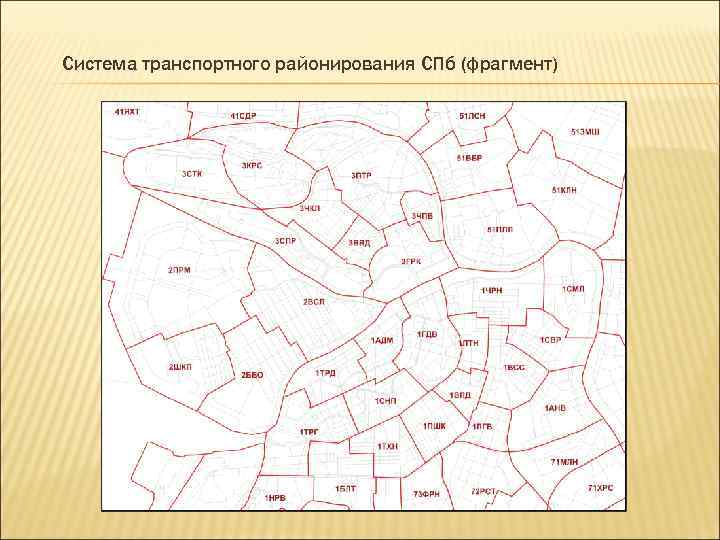 Система транспортного районирования СПб (фрагмент) 