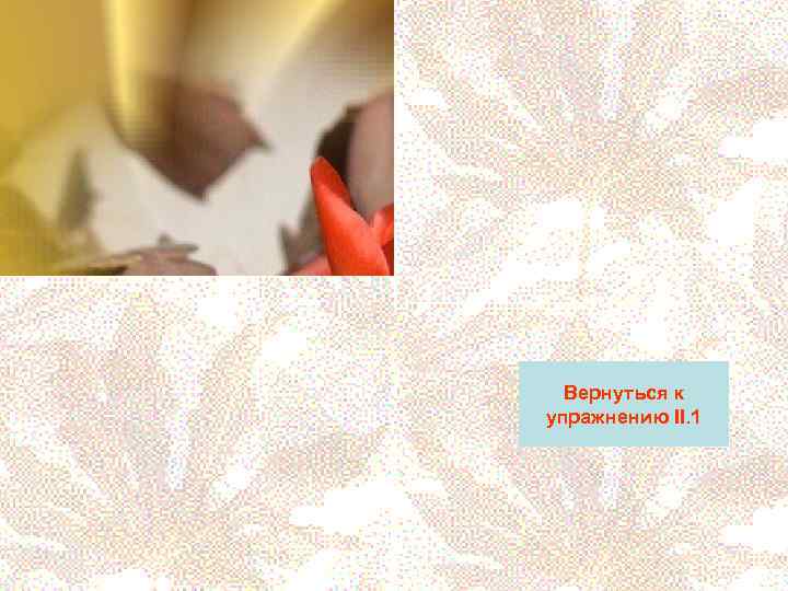  Вернуться к упражнению II. 1 