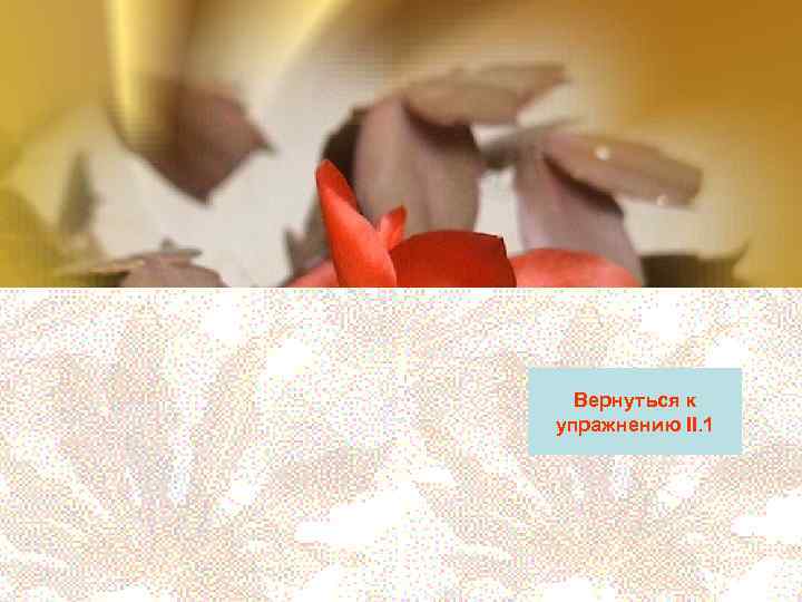  Вернуться к упражнению II. 1 