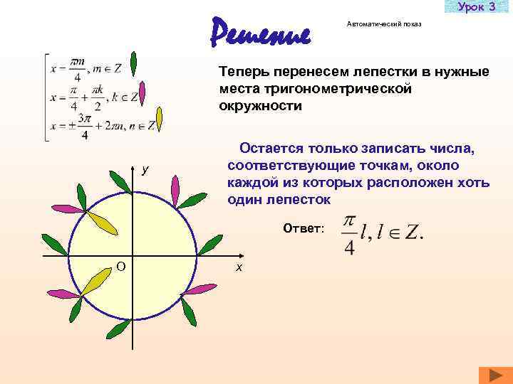     Урок 3  Решение   Автоматический показ  