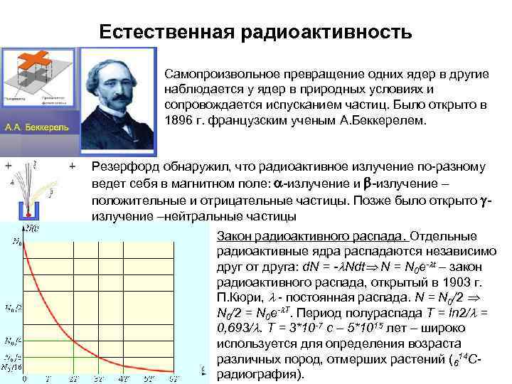  Естественная радиоактивность Самопроизвольное превращение одних ядер в другие наблюдается у ядер в природных