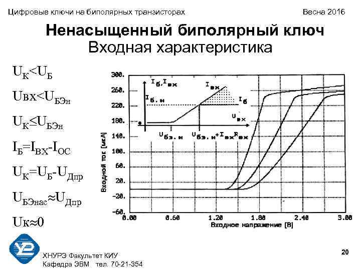 Цифровые ключи на биполярных транзисторах  Весна 2016   Ненасыщенный биполярный ключ 