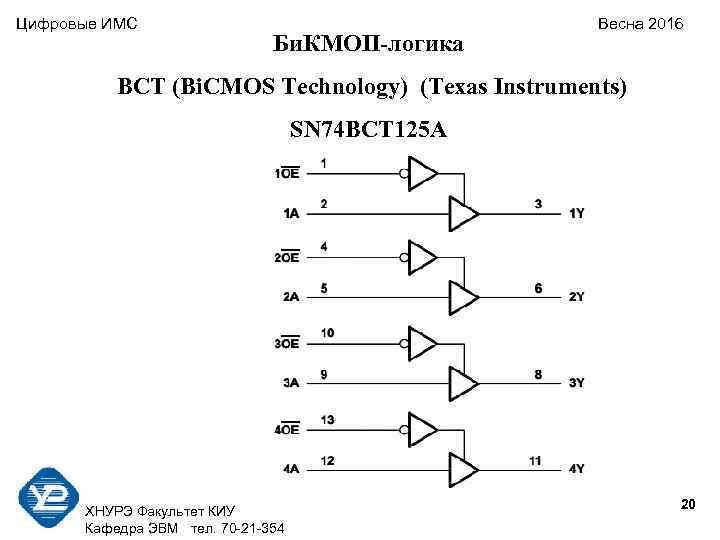 Цифровые ИМС    Весна 2016     Би. КМОП-логика 