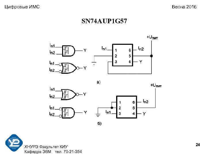 Цифровые ИМС    Весна 2016     SN 74 AUP