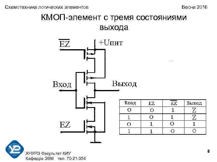 Схемотехника логических элементов       Весна 2016   