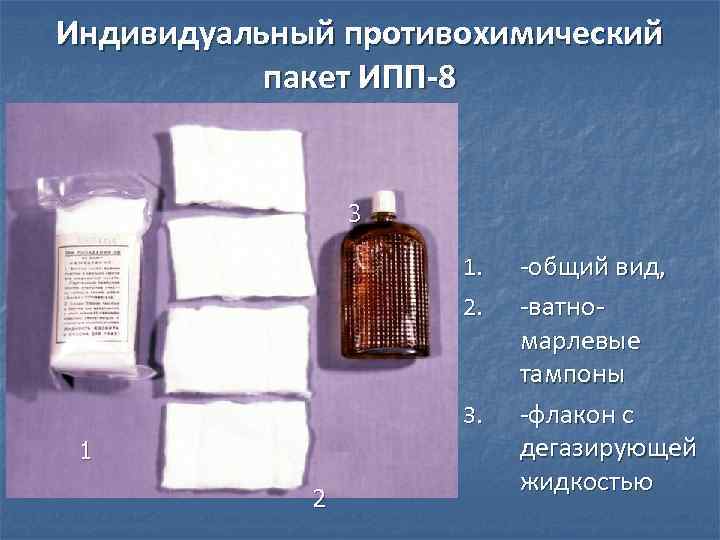   Индивидуальный противохимический    пакет ИПП-11  Для профилактики кожно-резорбтивных и