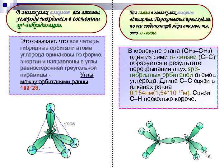 Тип гибридизации алкана. Гибридизация атомов углерода у алканов. Гибридизация алканов и алкенов. Гибридизация алкенов алкинов. Связь между атомами углерода в молекуле алкана.