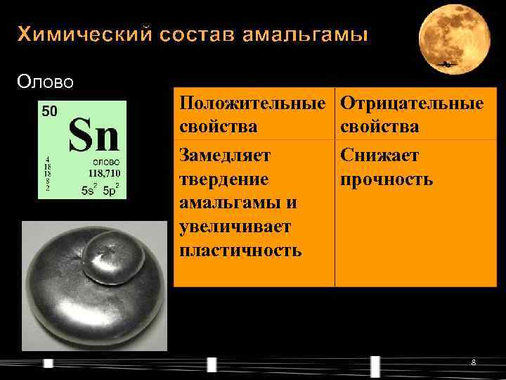 Для чего нужно олово. Описание химического элемента олово. Олово состав сплава. Амальгама состав. Олово характеристика.