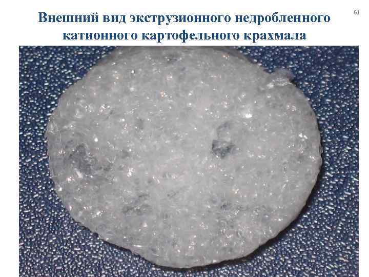     61 Внешний вид экструзионного недробленного  катионного картофельного крахмала 