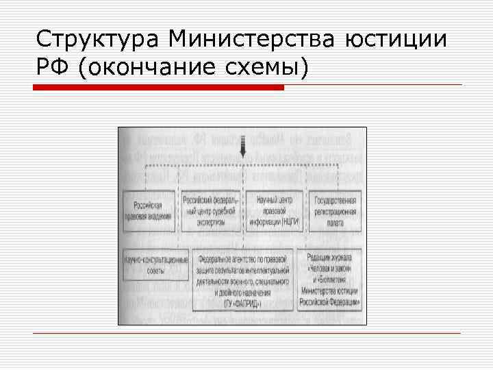 Структура министерства юстиции рф схема