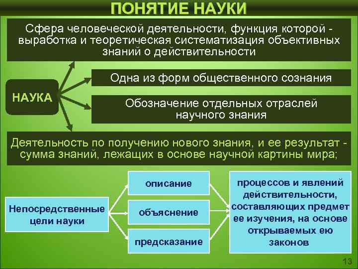 Область деятельности наука