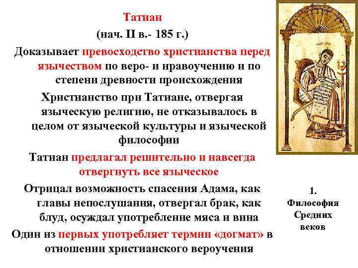 Татиан (нач. II в. - 185 г. ) Татиан (нач. II в. - 185 г. )