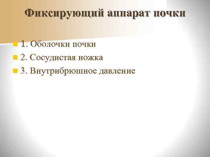 n Почка состоит из почечной пазухи и  почечного вещества. Почечная пазуха  образована
