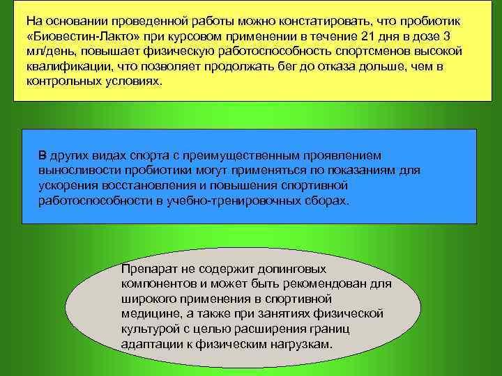 На основании проведенной работы можно констатировать, что пробиотик «Биовестин-Лакто» при курсовом применении в течение