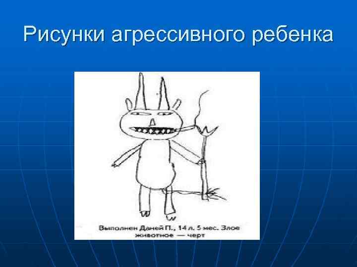 Рисунки агрессивного ребенка 