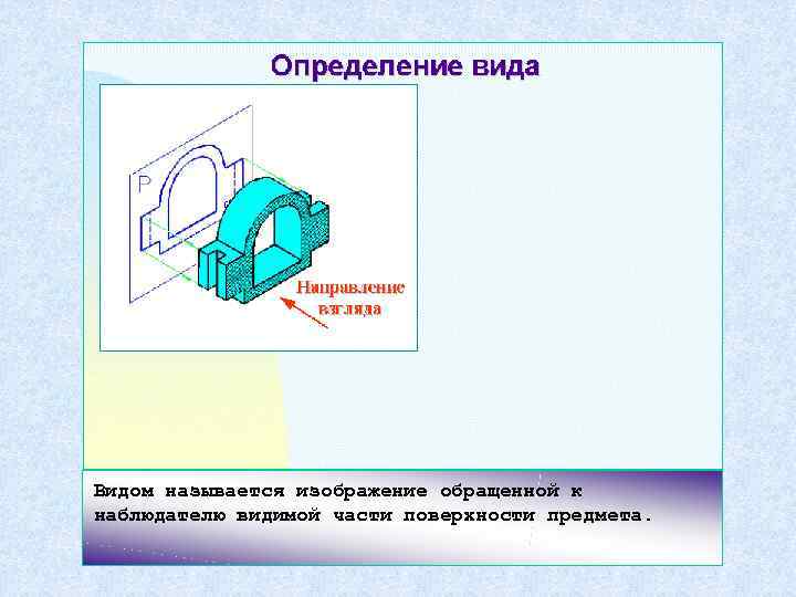 Видом называется изображение обращенной к наблюдателю видимой части поверхности предмета. 