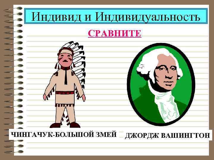  Индивид и Индивидуальность СРАВНИТЕ ЧИНГАЧУК-БОЛЬШОЙ ЗМЕЙ ДЖОРДЖ ВАШИНГТОН 