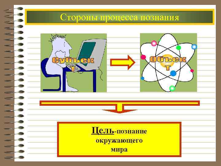 Деятельность знанию. Стороны процесса познания. Цели познания. Какова цель познания?. Цель процесса познания.