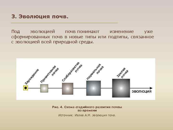 3. Эволюция почв. Под эволюцией почв понимают изменение уже сформированных почв в новые типы