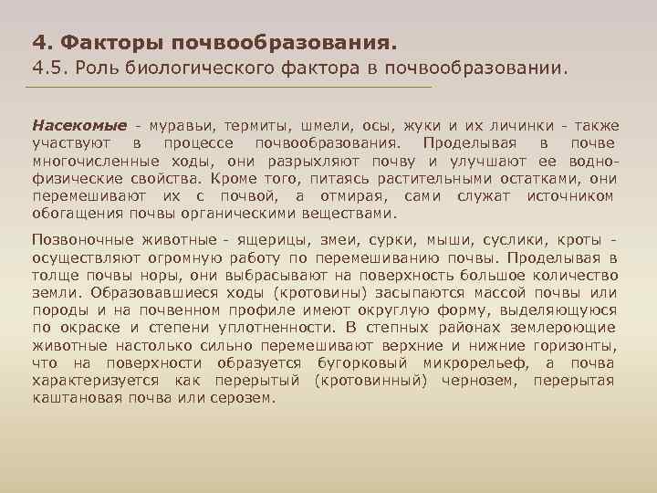 4. Факторы почвообразования. 4. 5. Роль биологического фактора в почвообразовании. Насекомые муравьи, термиты, шмели,