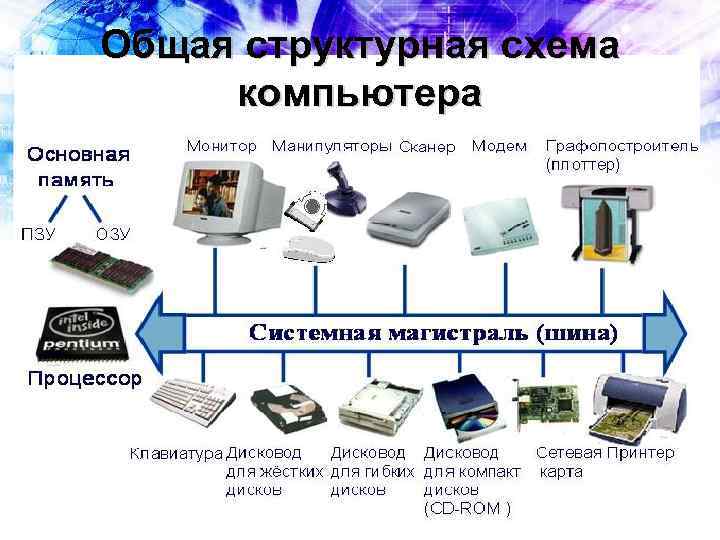 Общая структурная схема компьютера 