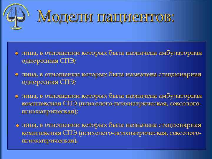 лица, в отношении которых была назначена амбулаторная однородная СПЭ; лица, в отношении которых была