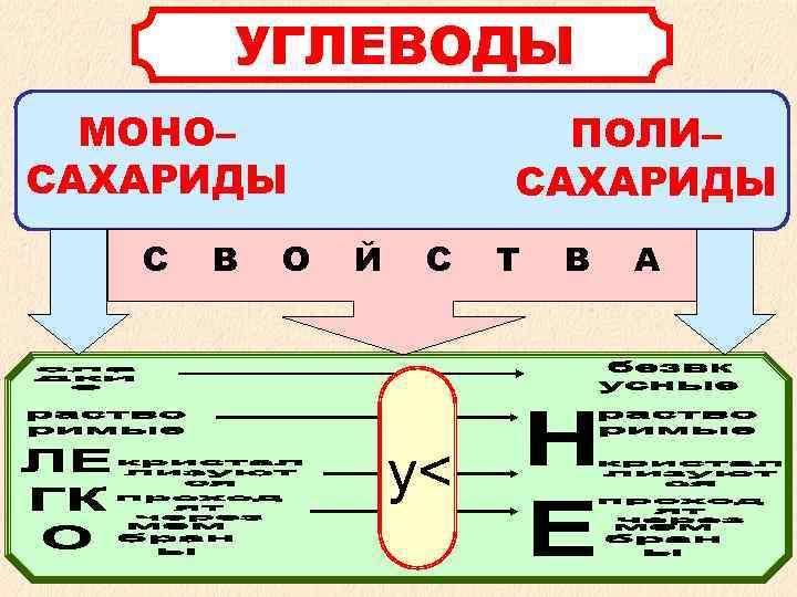  УГЛЕВОДЫ МОНО– ПОЛИ– САХАРИДЫ С В О Й С Т В А у<