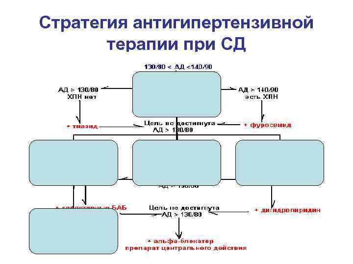 Стратегия антигипертензивной терапии при СД 