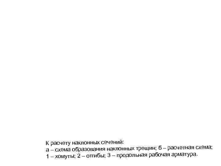 К расчету наклонных сечений: а; а – схема образования наклонных трещин; б – расчетная