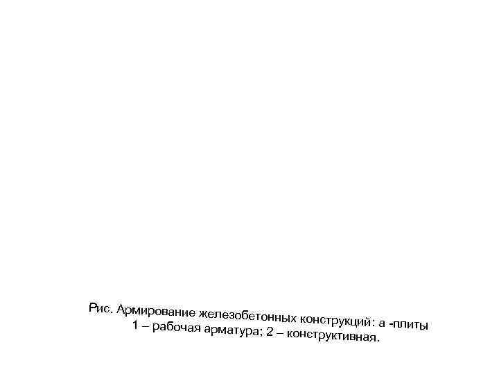 Рис. Армирование ж елезобетонных конст 1 – рабочая арматур рукций: а -плиты а; 2