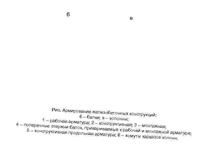  б в Рис. Армирование ж елезобетонных констр б – балки; в – колонны