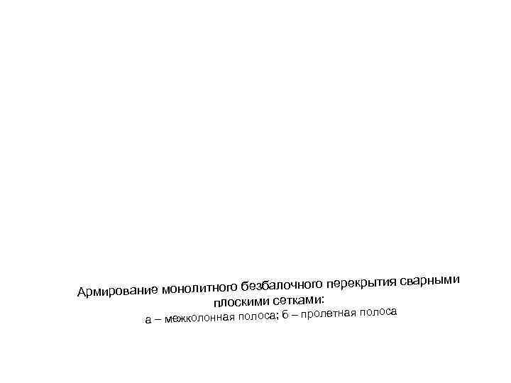  сварными Армирование моноли тного безбалочного перекрытия плоскими сетками: олетная полоса а – межколонная