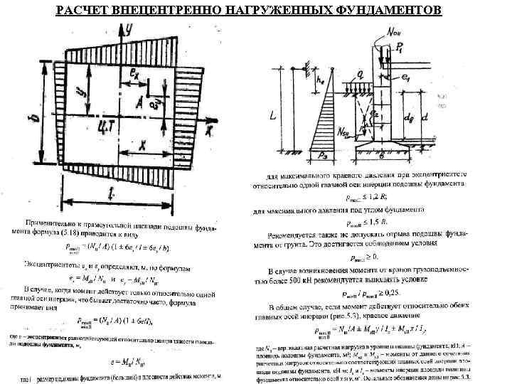 РАСЧЕТ ВНЕЦЕНТРЕННО НАГРУЖЕННЫХ ФУНДАМЕНТОВ 