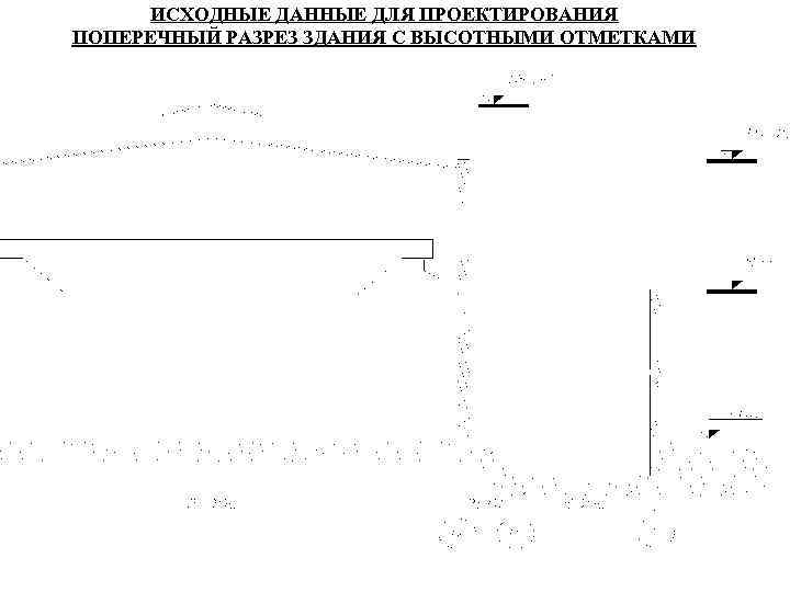  ИСХОДНЫЕ ДАННЫЕ ДЛЯ ПРОЕКТИРОВАНИЯ ПОПЕРЕЧНЫЙ РАЗРЕЗ ЗДАНИЯ С ВЫСОТНЫМИ ОТМЕТКАМИ 