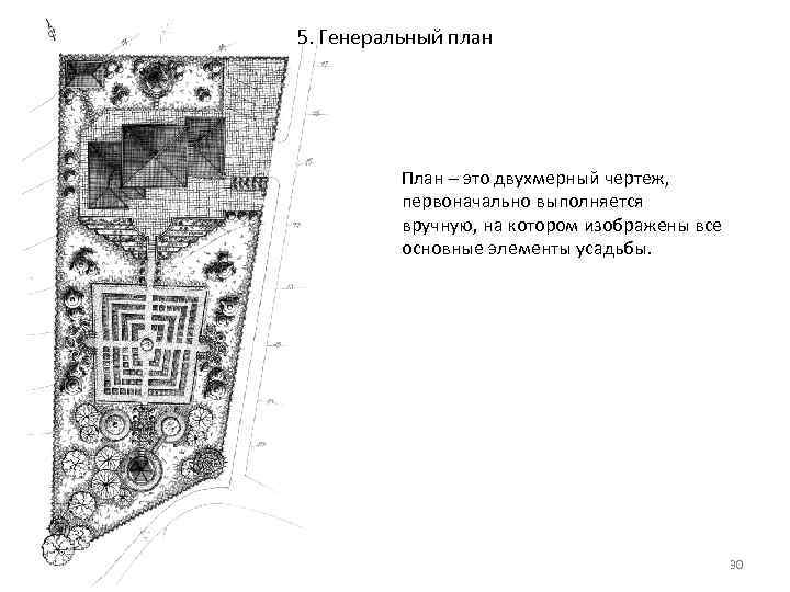5. Генеральный план План – это двухмерный чертеж, первоначально выполняется 5. Генеральный план План – это двухмерный чертеж, первоначально выполняется