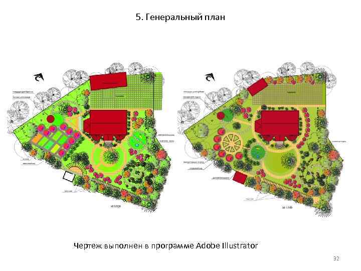 5. Генеральный план Чертеж выполнен в программе Adobe Illustrator 5. Генеральный план Чертеж выполнен в программе Adobe Illustrator