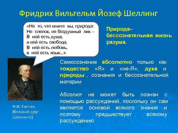   Фридрих Вильгельм Йозеф Шеллинг   «Не то, что мните вы, природа: