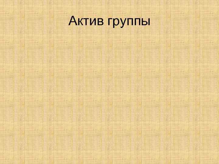 Актив группы 