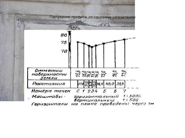 Построение профиля по заданному направлению 