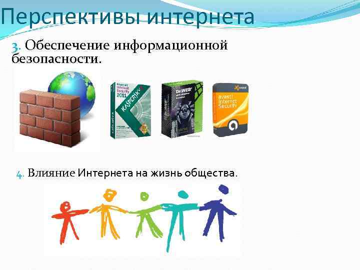 Перспективы интернета 3. Обеспечение информационной безопасности. 4. Влияние Интернета на жизнь общества. 