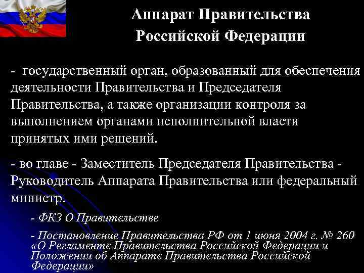 Правительство российской федерации задачи