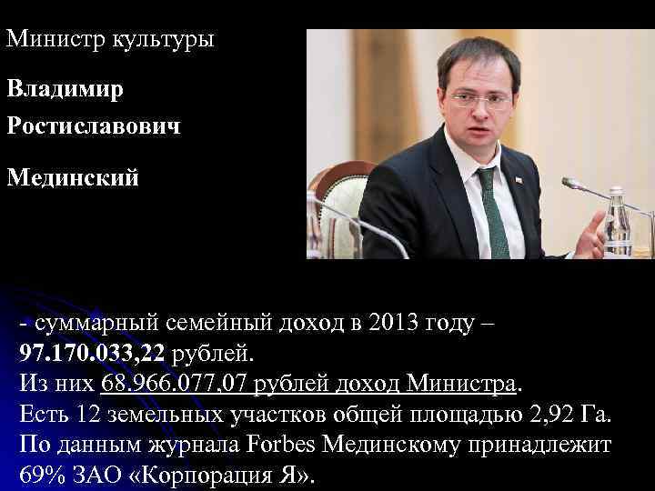 Министр промышленности и торговли Денис Валентинович Мантуров - суммарный семейный доход в 2013 Министр промышленности и торговли Денис Валентинович Мантуров - суммарный семейный доход в 2013