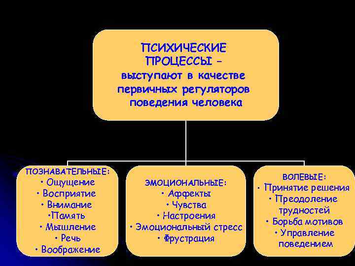      ПСИХИЧЕСКИЕ    ПРОЦЕССЫ –   