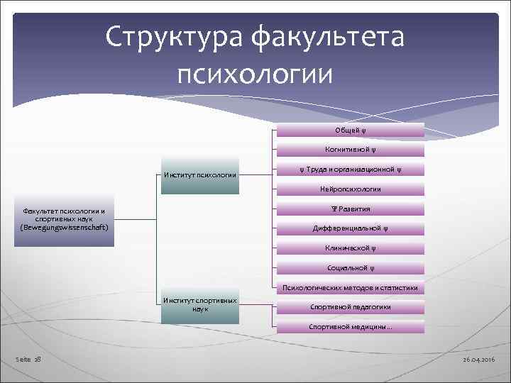     Структура факультета      психологии  