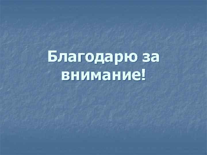 Благодарю за внимание! 