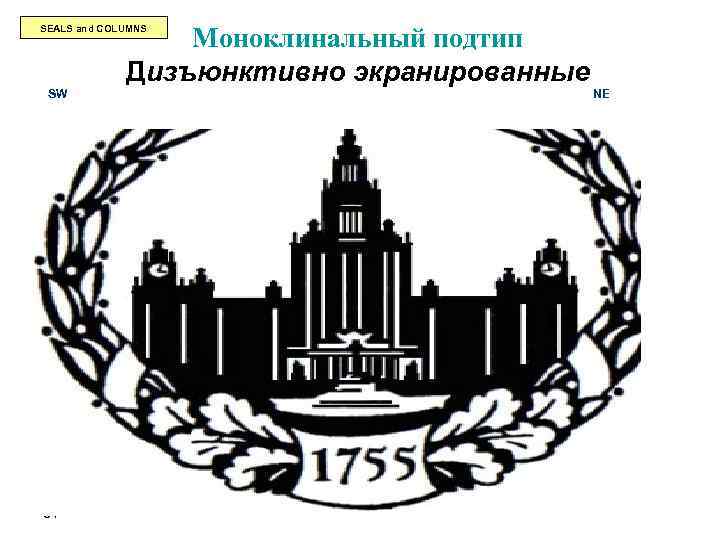  Моноклинальный подтип SEALS and COLUMNS Дизъюнктивно экранированные SW NE 31 