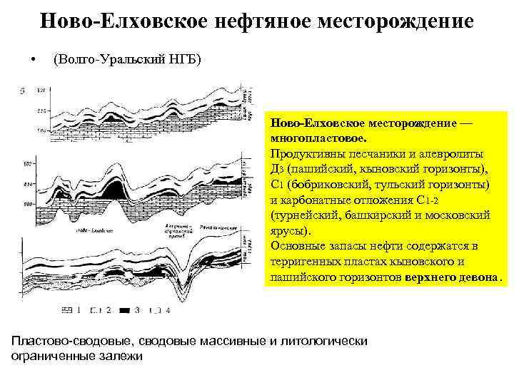  Ново-Елховское нефтяное месторождение • (Волго-Уральский НГБ) Ново-Елховское месторождение — многопластовое. Продуктивны песчаники и