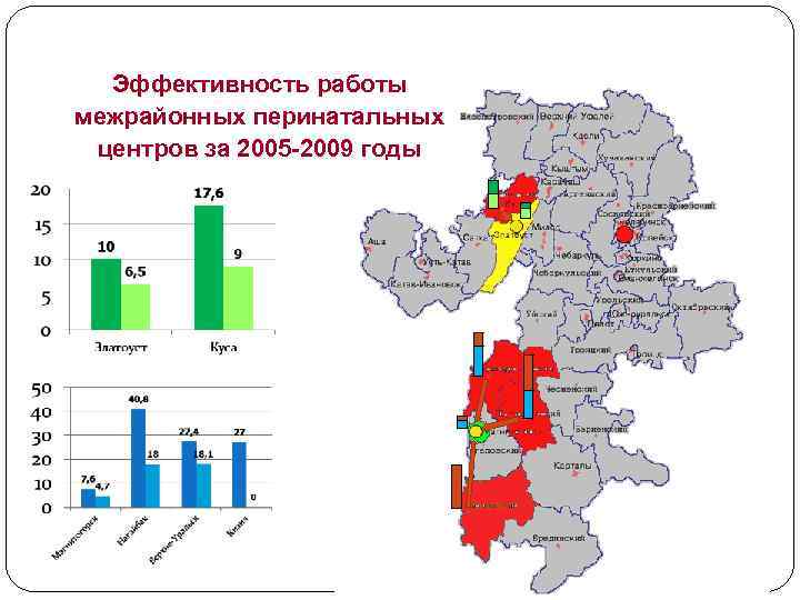  Эффективность работы межрайонных перинатальных центров за 2005 -2009 годы 