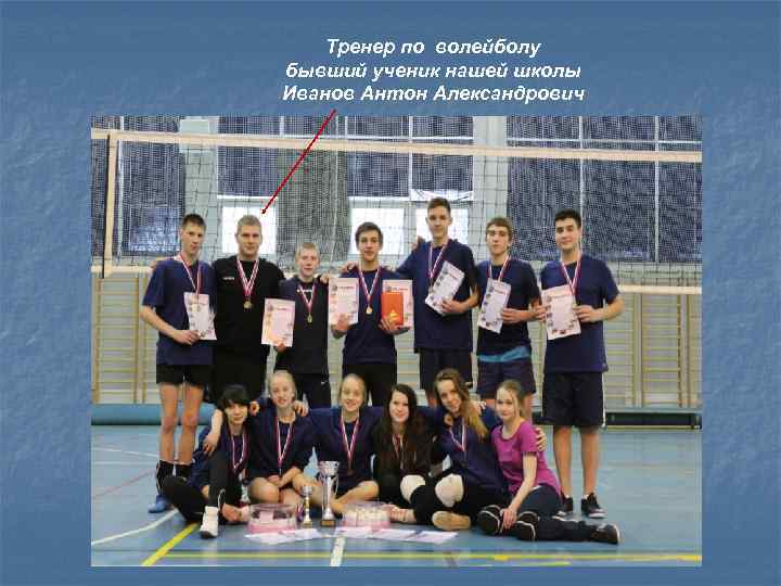  Тренер по волейболу бывший ученик нашей школы Иванов Антон Александрович 