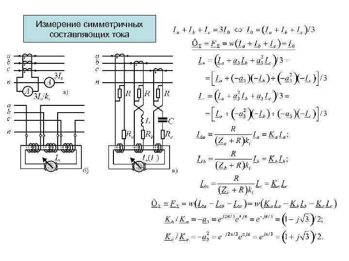 Измерение симметричных составляющих тока 